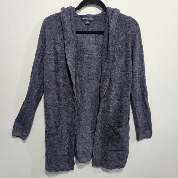 Barefoot Dreams CozyChic Lite Resort Cardigan in Heathered‎ Indigo Pacific Blue - Picture 1 of 8